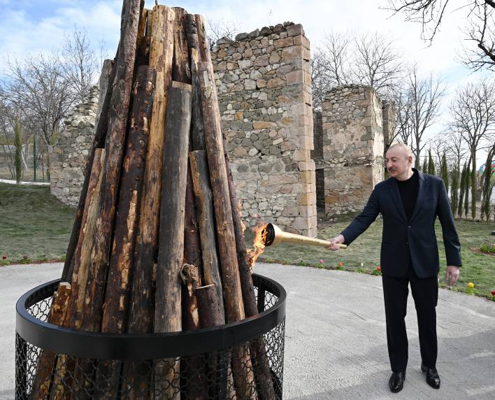 Visit of Ilham Aliyev to Aghdara